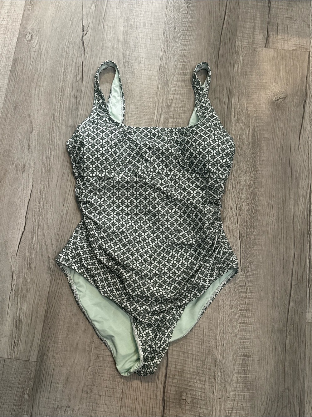 Cupshe Sage Green Printed One-Piece Swimsuit